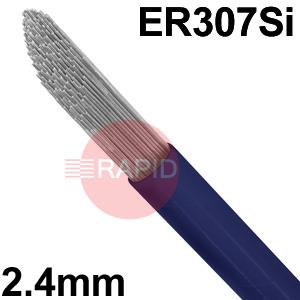 6011100316  Stainless Steel TIG Wire, 2.4mm Diameter x 1000mm Cut Lengths - AWS A5.9 ER 307Si, 5Kg Pack