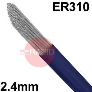 6011100341  Stainless Steel TIG Wire, 2.4mm Diameter x 1000mm Cut Lengths - AWS A5.9 ER310, 5Kg Pack