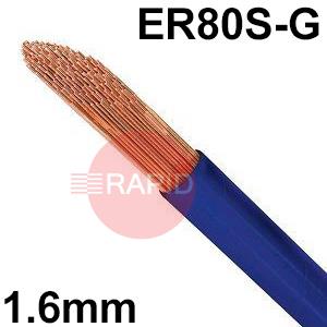 6011100578  Corten Steel TIG Wire, 1.6mm Diameter x 1000mm Cut Lengths - AWS A5.28 ER80S-G, 5Kg Pack