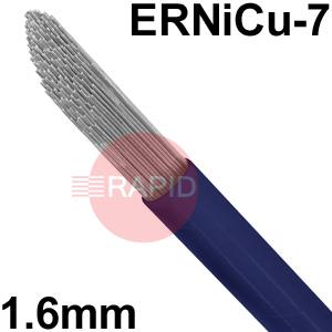 6011100605  Nickel Alloy Monel 400 TIG Wire, 1.6mm Diameter x 1000mm Cut Lengths - AWS A5.14 ER NiCu-7, 5Kg Pack