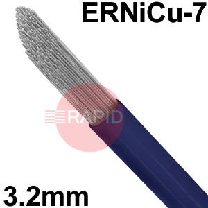 6011100607  Nickel Alloy Monel 400 TIG Wire, 3.2mm Diameter x 1000mm Cut Lengths - AWS A5.14 ER NiCu-7, 5Kg Pack