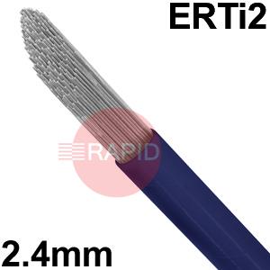 6031100324  Titanium Grade 2 TIG Wire, 2.4mm Diameter x 1000mm Cut Lengths - AWS A5.16 ER Ti2, 1Kg Pack