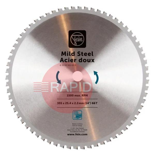 63502301000  FEIN 355mm Saw Blade for Construction Steel w/ 66 Teeth - 2.2mm Thick