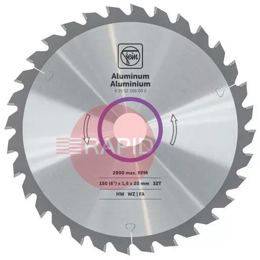 63502306000  FEIN 150mm Saw Blade for Aluminium w/ 32 Teeth - 1.6mm Thick