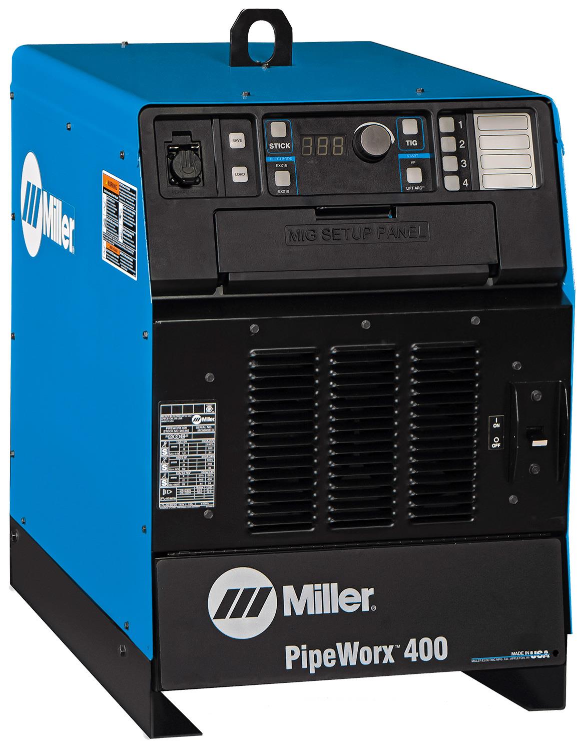 907534  Miller PipeWorx 400 Multiprocess Welder Power Source - 400v, 3ph
