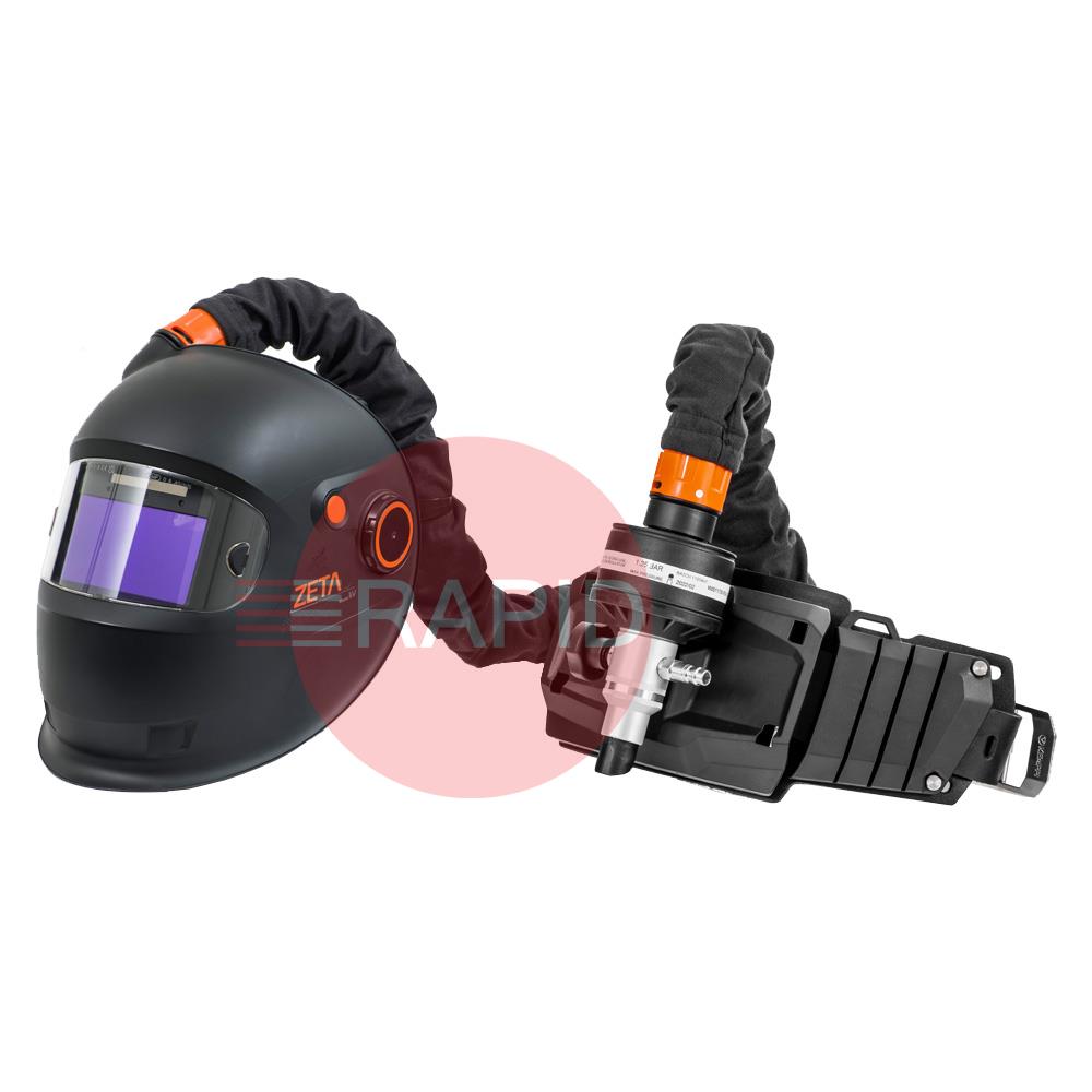 9873835  Kemppi Zeta Fresh Air W211 Auto Darkening Welding Helmet & RSA 230 Respirator System, Shades 8-14