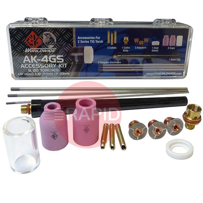 CK-AK4GS  CK TIG Torch Complete Gas Saver Accessory Kit for CK9, CK20, CK100, FL130, CK200, CK230, FL230 (See Chart For Contents)