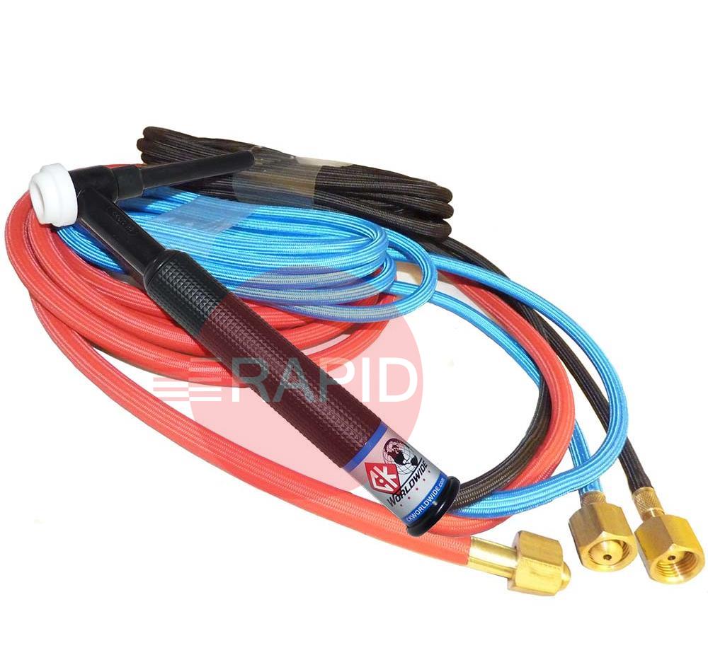 CK-CK5112SF  CK 510 Water-Cooled 500 Amp TIG Torch with 4m Superflex Cables, 3/8 BSP.