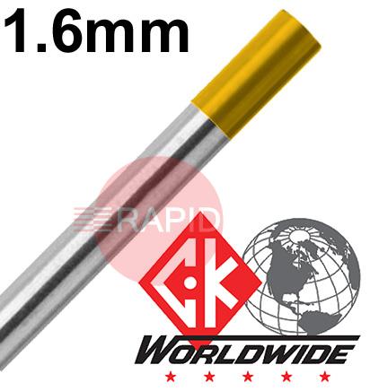 CK-T1167GL  CK 1.6mm x 175mm (1/16 x 7 inch) 1.5% Lantanated Tungsten