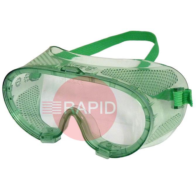 E2GCDV1  Lightweight Safety Goggles - Clear Lens. Indirect Ventilation with Elastic Headband Clip EN166