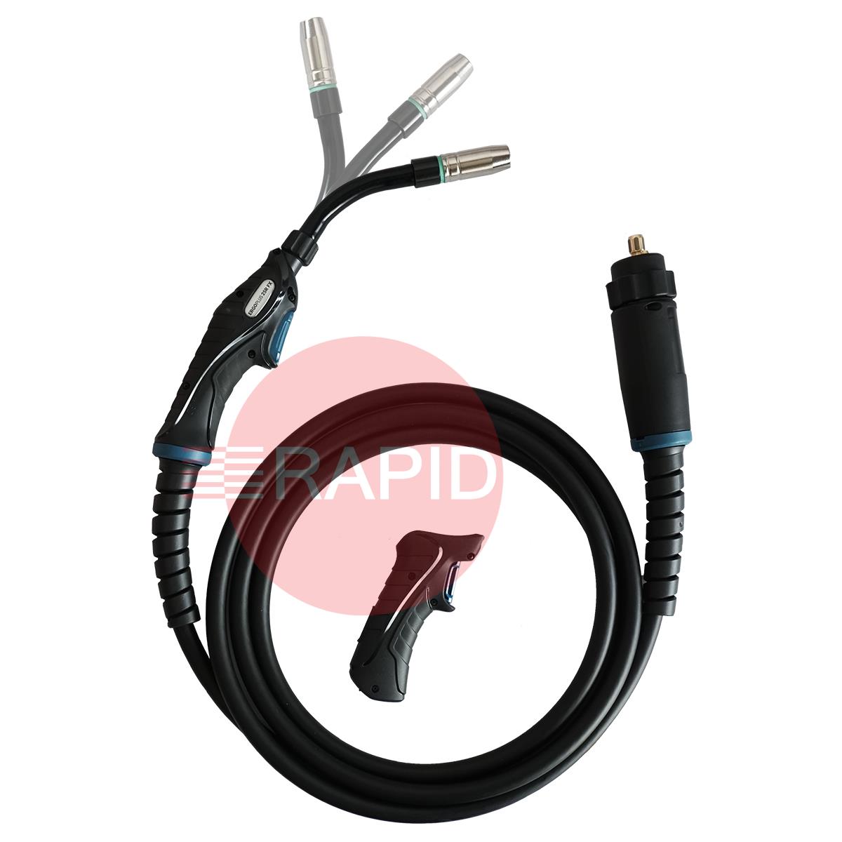 ERGOPLUS25RFLEX  Trafimet ERGOPLUS 25R Flex Neck Air Cooled MIG Torch w/ Euro Connection, 230A CO2, 220A Mixed Gas