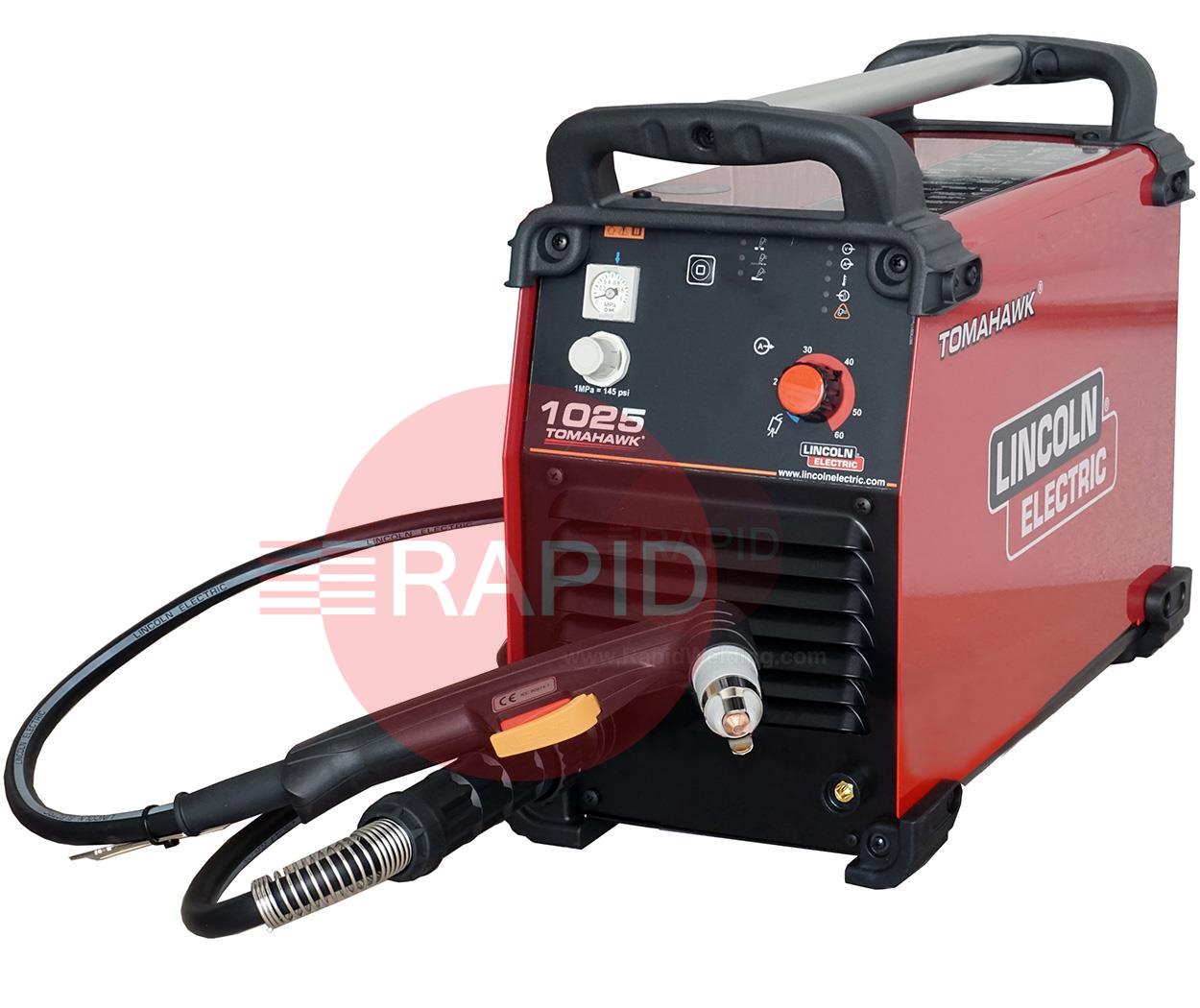 K12048-1  Lincoln Tomahawk 1025 Plasma Cutter with 7.5m LC65 Hand Torch 400v 3ph, 25mm Cut