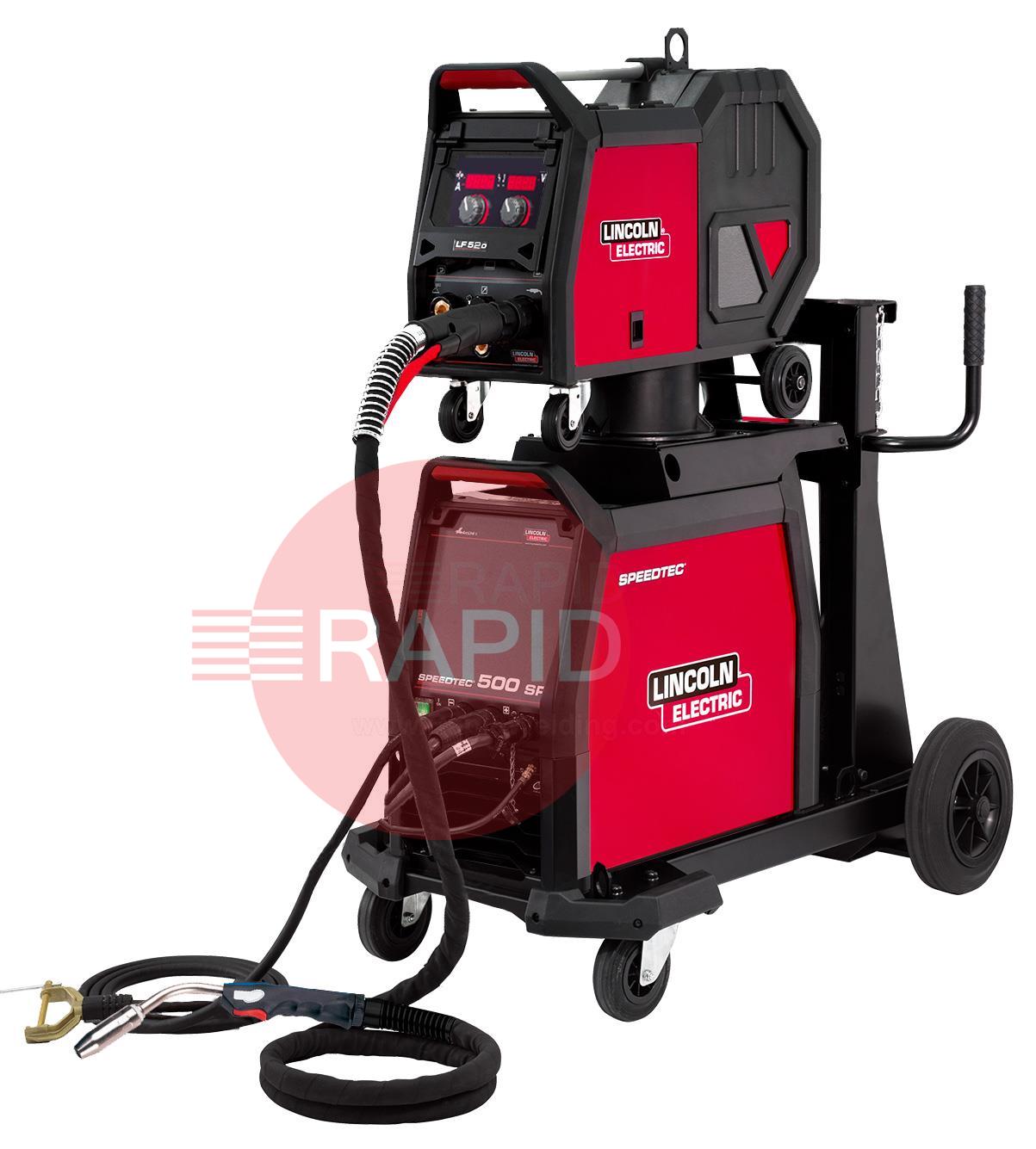 K14259-52-1AP  Lincoln Speedtec 500SP Air Cooled Mig Welder Package, with LF-52D Wire Feeder, Ready to Weld, 400v