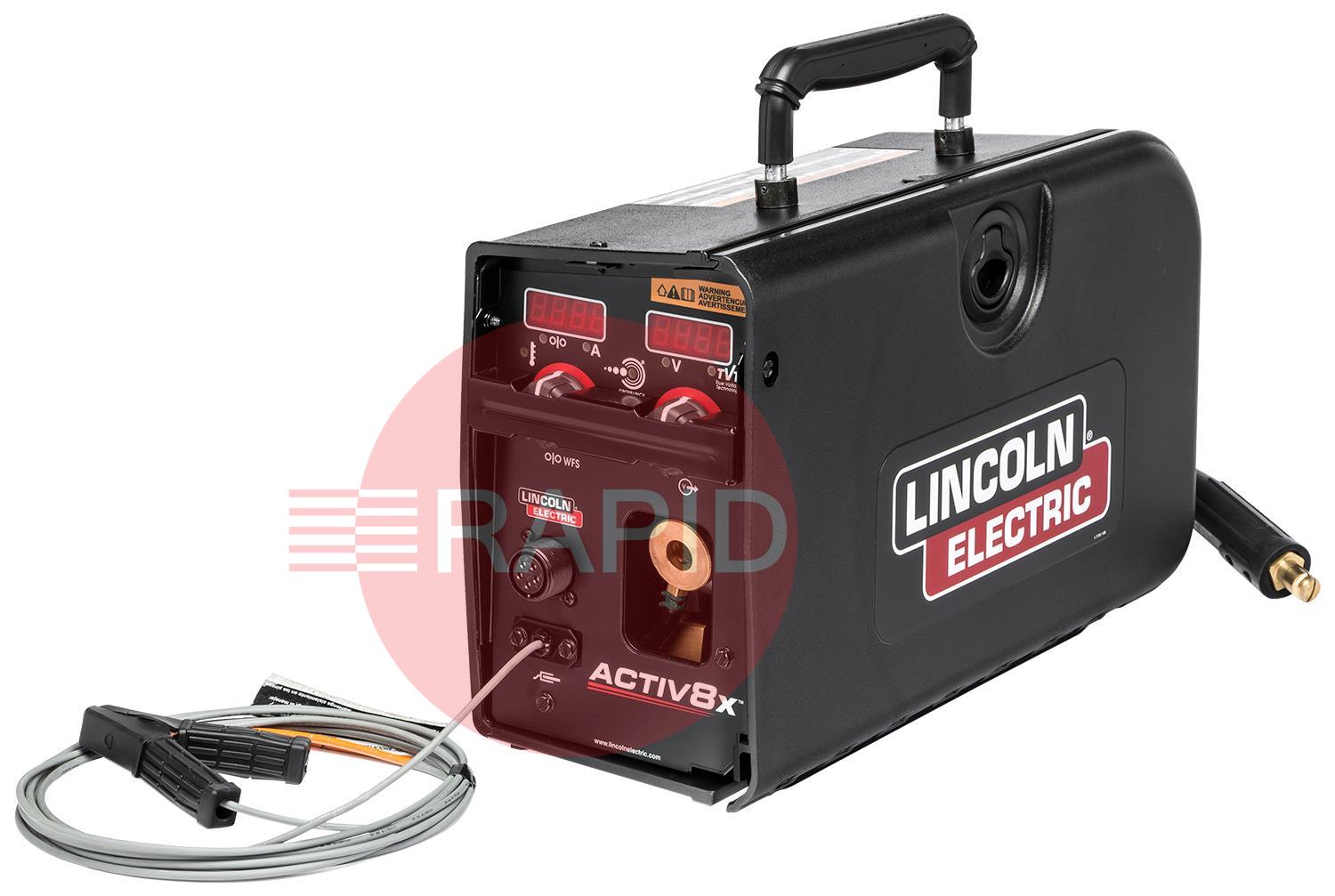 K3519-2  Lincoln Activ8X CE Portable Semi-Automatic Analog Two-Roll Wire Feeder