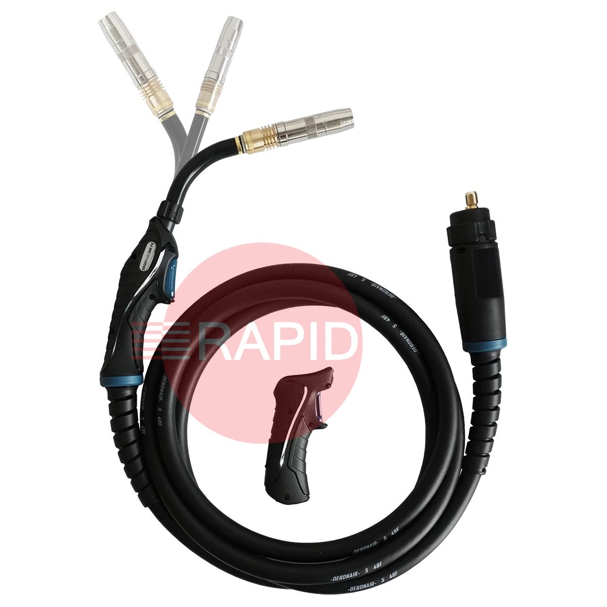 MA4264-030  Trafimet ERGOPLUS 36R Flex Neck Air Cooled MIG Torch w/ Euro Connection, 330A CO2, 300A Mixed Gas - 3m