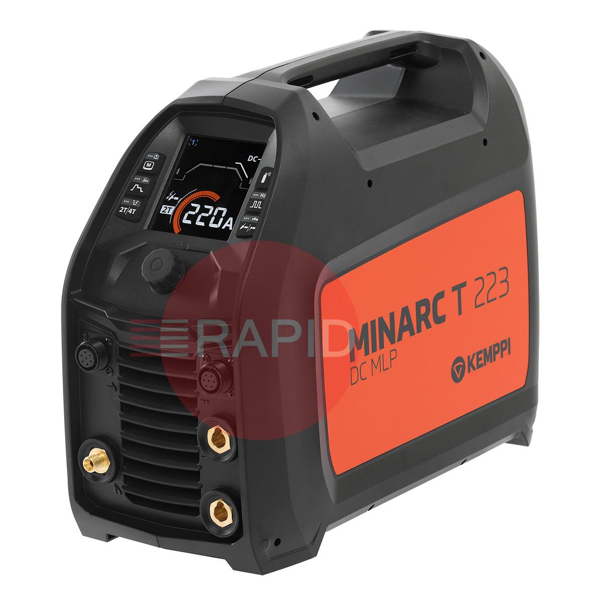 MINARCT223DCMLP  Kemppi Minarc T 223 DC MLP TIG Welder Air Cooled Package, incl. Torch & Earth Cable - 110/240v, 1ph