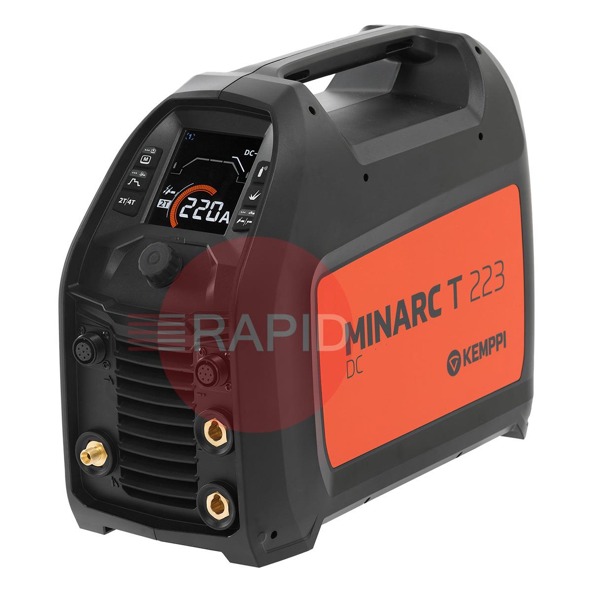 P223TX165GF4  Kemppi Minarc T 223 DC TIG Welder Air Cooled Package, with TX 165GF 4m Torch - 110/240v, 1ph
