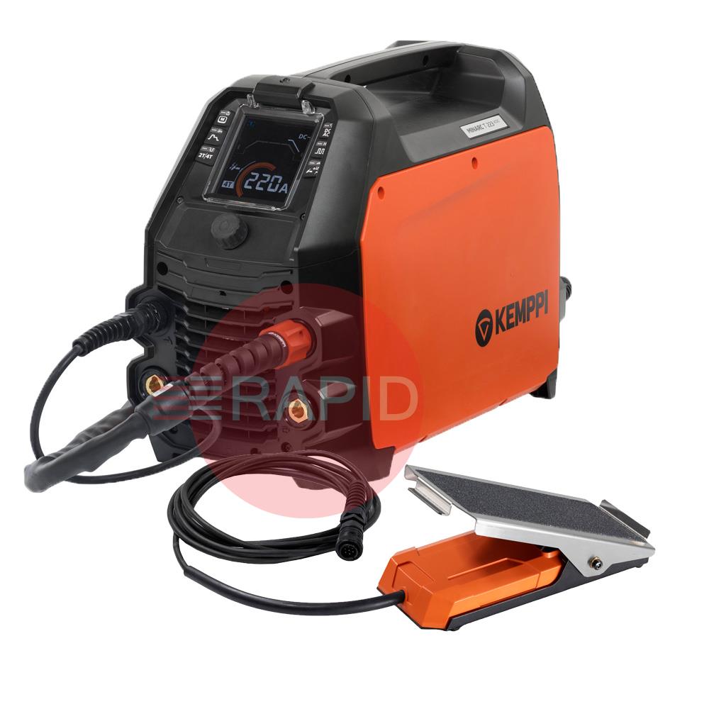 P23T225G8R  Kemppi Minarc T 223 AC/DC GM TIG Welder Air Cooled Package, with TX 225G 8m Torch & Foot Pedal - 110/240v, 1ph