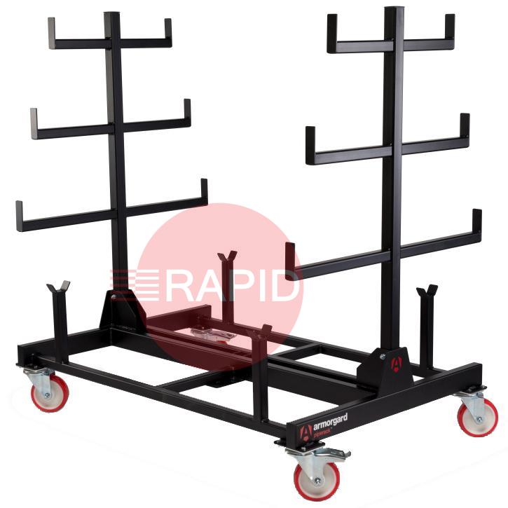 PR1  Armorgard Mobile Collapsible Pipe Rack, Certified 1 Tonne Capacity