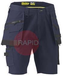 PUKSHC1336_BPCTR72  Shorts Flex & Move™ Stretch Canvas Cargo Holster Tool Pockets, Navy