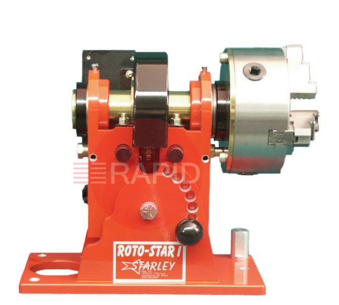 ROTO-1  Jancy Roto-Star 1 Welding Positioner with 150mm Chuck. 0 to 15rpm. Horizontal Weight Capacity 50Kg / Vertical Weight Capacity 100Kg. Through Spindle Part Capacity 38.1mm