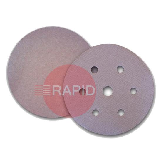 SAIT-4S  SAITAC D-VEL 4S Paper Hook & Loop No Hole Aluminium/Oxide Velcro Disc 150mm (Box of 100)