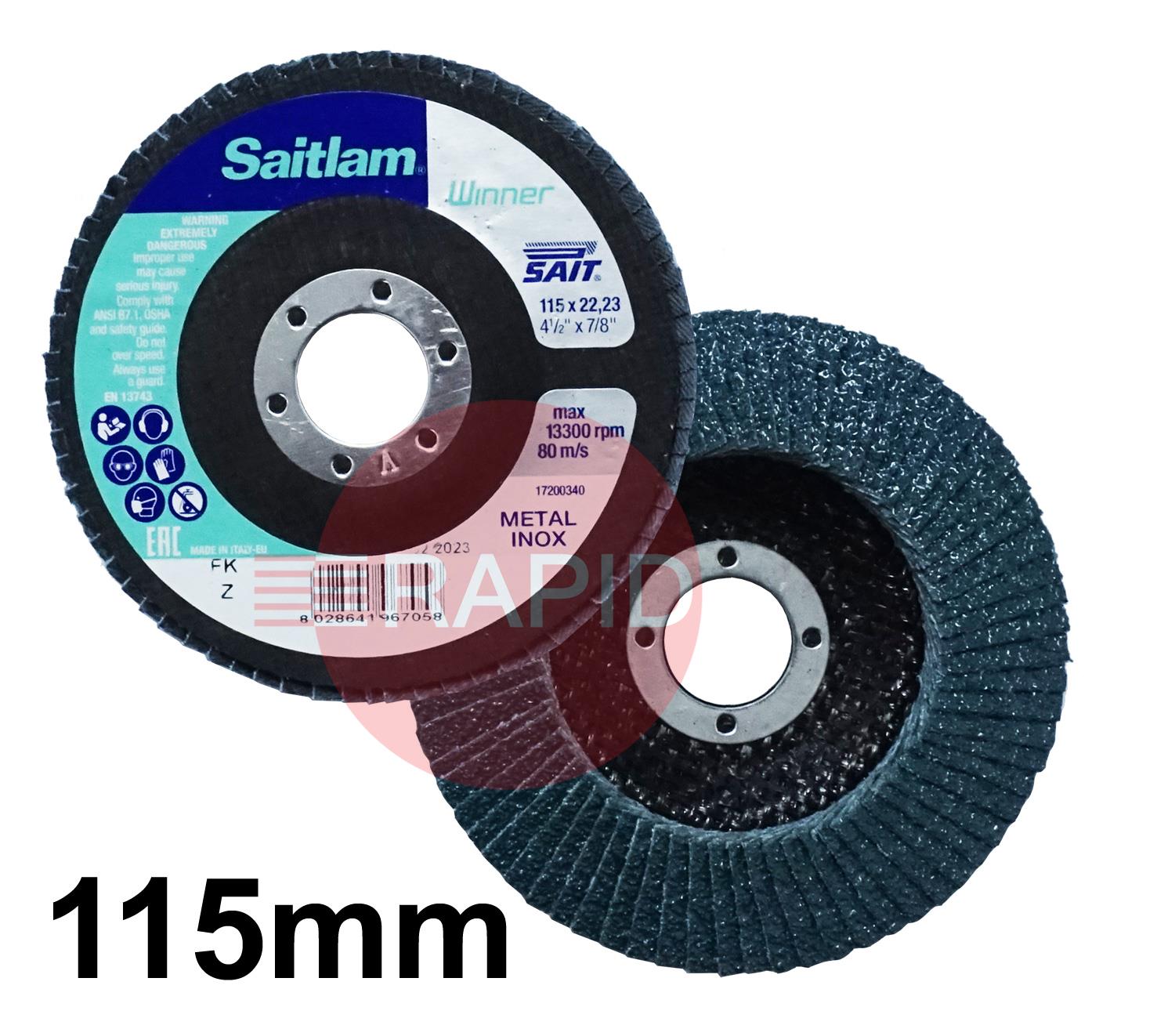 SAIT-FK-Z-115  SAITLAM-FK Z Winner 115mm (4.5) Zirconium Flap Disc