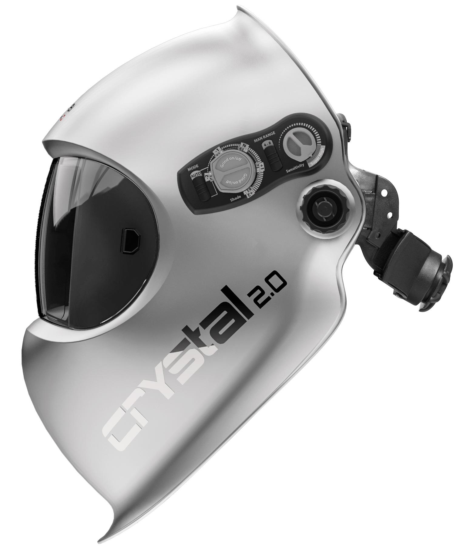 1006.900  Optrel Crystal 2.0 Silver Auto Darkening Welding Helmet, Shade 4 - 12